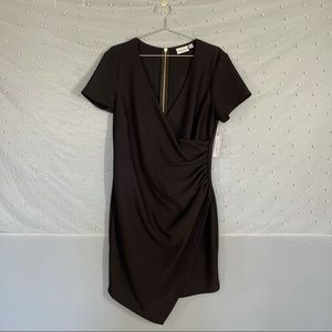 Black dress with gold zipper down the back